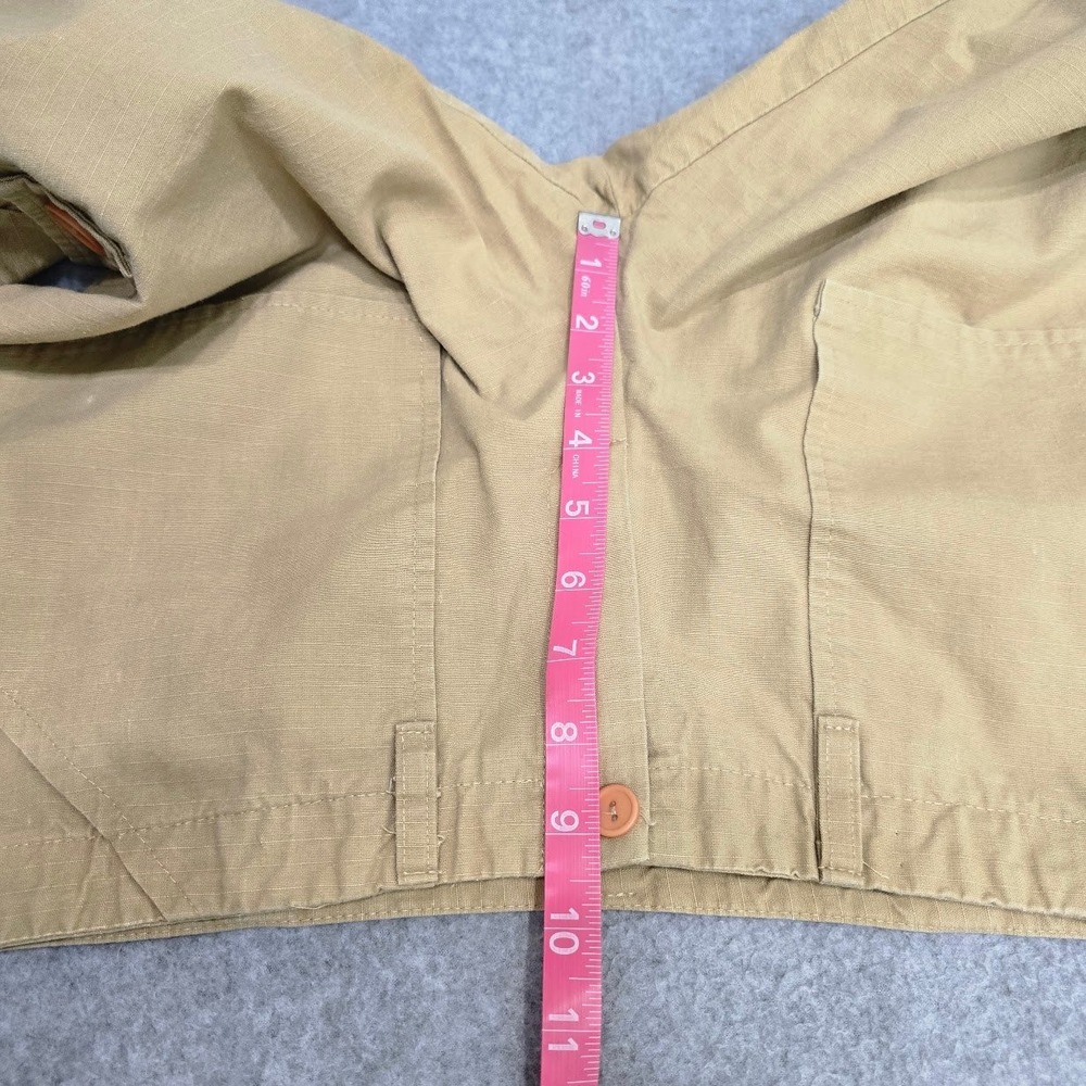 Vintage Y2K Cargo Capri Pants L 34X21 Tan Mid Rise Ripstop Parachute Tie Balloon - Picture 8 of 11